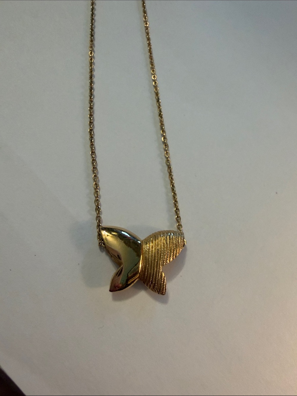 Vintage Gold tone Heart Toggle Necklace